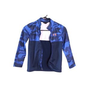 Under Armour Kids Sz‎ 7 Full Zip Outdoor Jacket Blue Cold Gear Easy Care